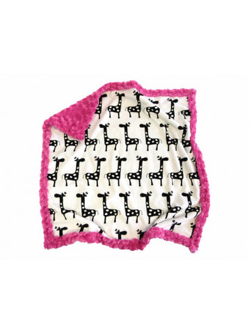 Giraffe Travel Blanket (Fuchsia)