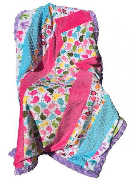 Cozy Cuddly Patchwork Blanket - Fuchsia