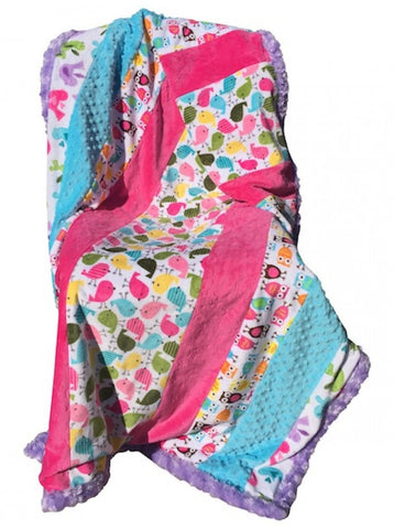 Cozy Cuddly Patchwork Blanket - Fuchsia