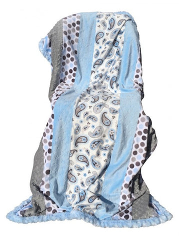 Cozy Cuddly Patchwork Blanket - Baby Blue