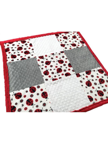 Ladybug Red Patchwork Blanket