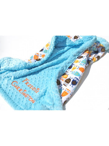 Orange Owl Travel Blanket